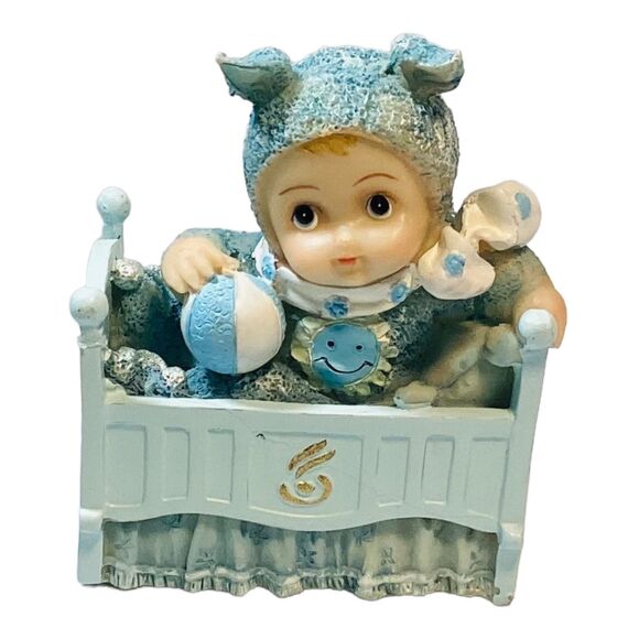 Baby Boy Three Resin Figurines Cake Toppers Baby Decor - Picture 7 of 14